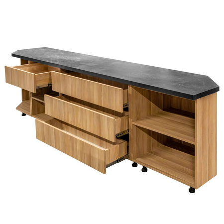 Lada sklepowa sprzedażowa impulsowa Mega-M H-113 cm L-290 cm G-60 cm dąb amerykański