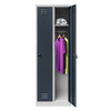 Szafka ubraniowa BHP Mega-M J-60 2 drzwiowa szara/ grafitowy front  S-60 cm G-50 cm H-180 cm skręcana N