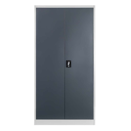 Szafa gospodarcza socjalna Mega-M 2-drzwiowa z półkami S-90 cm szara grafitowy front