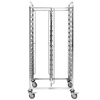 Wózek transportowy ze stali nierdzewnej  podwójny na pojemniki GN 30- półek Mega-M S-74 cm G-55 cm H-170 cm N