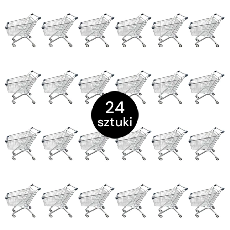 Wózek sklepowy zakupowy Mega-M YR 95l S-50 cm ZESTAW 24 szt