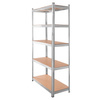 Regał magazynowy Mega-M Basic H-180 cm L-90 cm G-40 cm 5 półek z MDF 4 mm (175kg) ocynk N