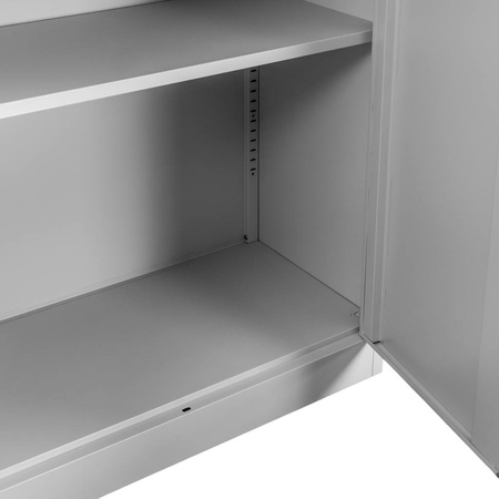 Szafa metalowa na dokumenty ze skarbczykiem Mega-M J-90 szara S-90 cm G-40 cm H-185 cm skręcana N