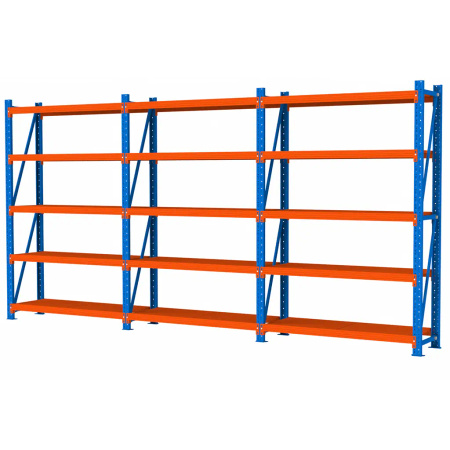 Regał magazynowy 5-półkowy Mega-M FORTIS LIGHT H-200 cm L-585 cm G-50 cm zestaw (3 moduły) N