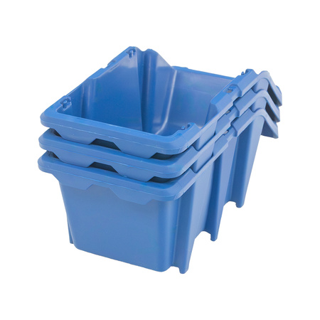 Pojemnik magazynowy kuweta warsztatowa Mega-M 26,5x42x16,8 cm plastikowy niebieski XL - zestaw 8 szt.