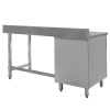 Stół gastronomiczny ze stali nierdzewnej przyścienny z blokiem szuflad po lewej stronie Mega-M 180x70x85 cm