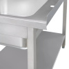 Zlew gastronomiczny spawany z komorą po prawej stronie i półką Mega-M 120x60x85 cm stal nierdzewna