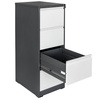 Szafka metalowa kartotekowa Mega-M WENUS W-4/S 4 szuflady A4 grafitowa/ szary front S-45 cm G-62 cm H-134 cm skręcana N
