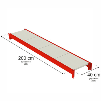 Półka do regału magazynowego Mega-M FORTIS L-200 cm G-40 cm N