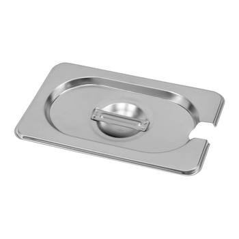 Pokrywka do GN 1/9 ze stali nierdzewnej Mega-M 17,6x10,8 cm z wycięciem na chochlę