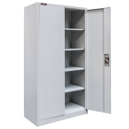 Szafa gospodarcza socjalna Mega-M 2-drzwiowa z półkami S-90 cm szara