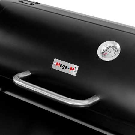 Grill ogrodowy węglowy Mega-M beczkowy z kominkiem 53x29 N
