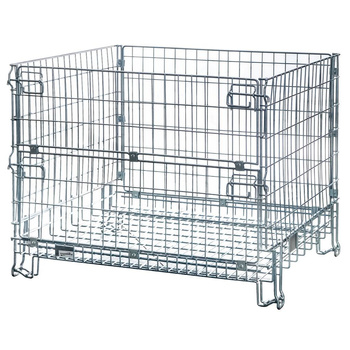 Pojemnik siatkowy Gitterbox S-125 cm G-104 cm H-98 cm oczko 5,5x11 cm składany z otwieranym bokiem ocynk N