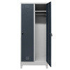 Szafka BHP ubraniowa na podstawie z nóżkami Mega-M pracownicza 2-drzwiowa S-80 cm szara/grafitowy front