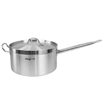 Rondel gastronomiczny wysoki z pokrywką Mega-M PRO 8l śr. 26 cm x h 14,5 cm N