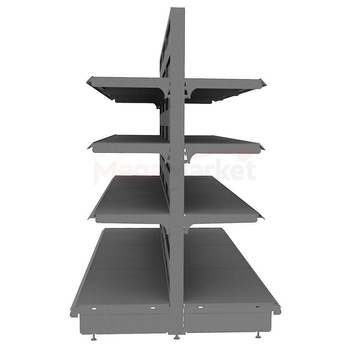 Regał sklepowy gondola Mega-M Basic H-165 cm L-303 cm 2xG-50/6x40 cm (GC-108 cm) antracyt N