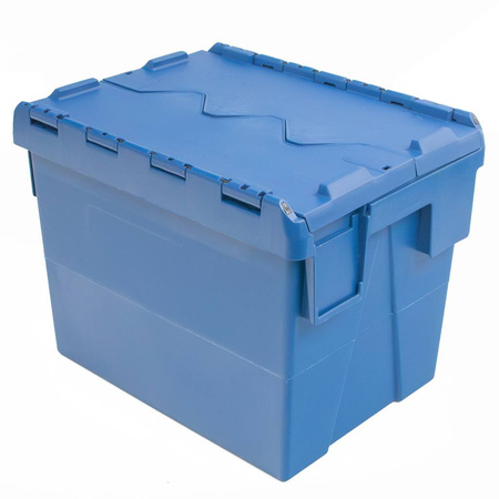 Pojemnik kurierski transportowy gniazdowy Mega-M zamykany 40x30x30,6 cm plastikowy niebieski