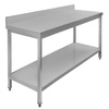 Stół ze stali nierdzewnej przyścienny z półką Mega-M S-140 cm G-60 cm H-85 cm N