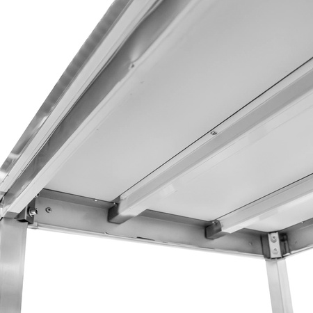 Stół ze stali nierdzewnej centralny z 2-ma półkami Mega-M S-180 cm G-70 cm H-85 cm N