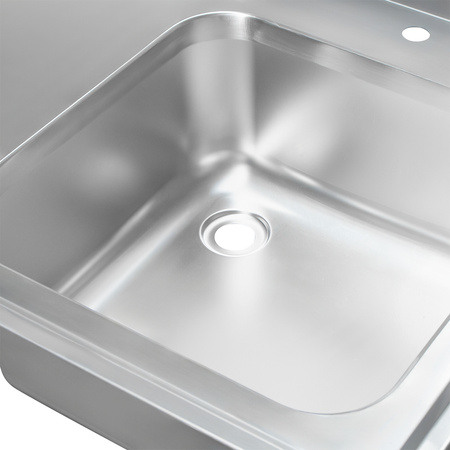 Zlew gastronomiczny spawany z komorą po prawej stronie i półką Mega-M 120x70x85 cm stal nierdzewna