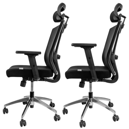 Fotel biurowy obrotowy FURVERO Zenith BA/A2D/L2D/H2D czarny spełnia wymogi BHP