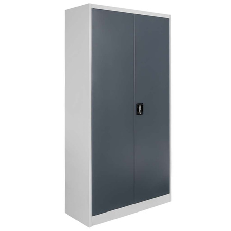 Szafa metalowa na dokumenty Mega-M J-185 szara/ grafitowy front S-90 cm G-40 cm H-185 cm skręcana N