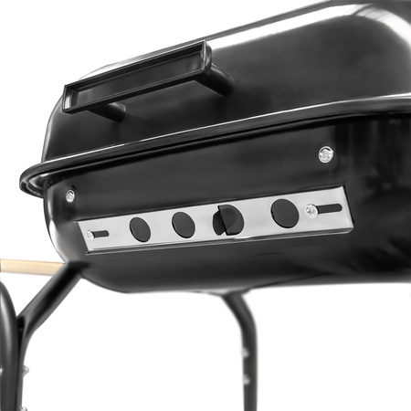 Grill ogrodowy węglowy z pokrywą Mega-M 2 x stolik boczny