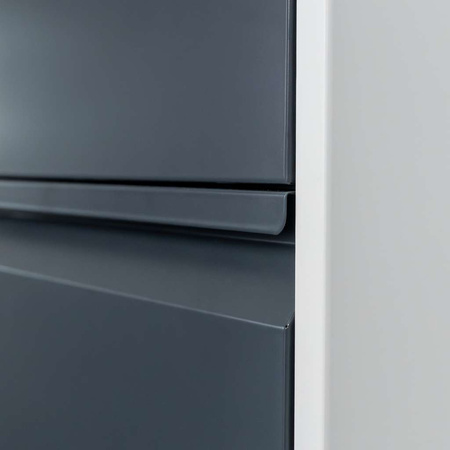 Szafka metalowa na dokumenty FURVERO W4S S/G kartotekowa 4 szuflady S-45 cm szara grafitowy front