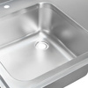 Zlew gastronomiczny spawany z komorą po lewej stronie i półką Mega-M 120x60x85 cm stal nierdzewna