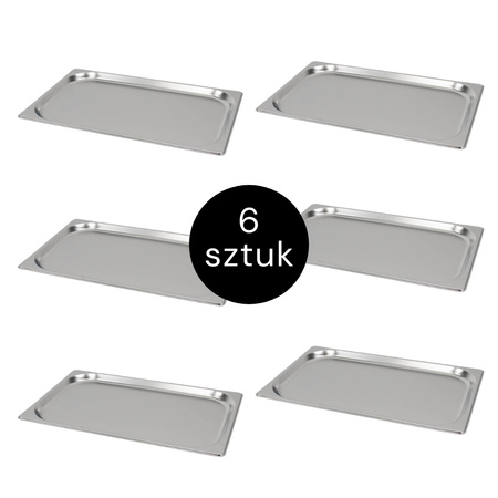 Pojemnik GN 1/1 ze stali nierdzewnej Mega-M 53×32,5×2 cm zestaw 6 szt.