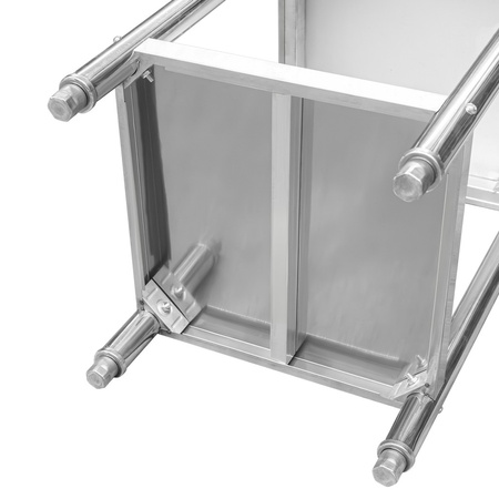 Stół ze stali nierdzewnej centralny z półką Mega-M STANDARD S-60 cm G-60 cm H-85 cm N