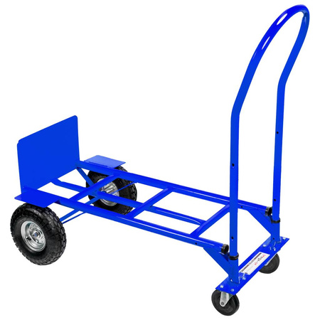 Rozkładany wózek transportowy 2w1 magazynowy młynarka taczkowy Mega-M 250kg niebieski