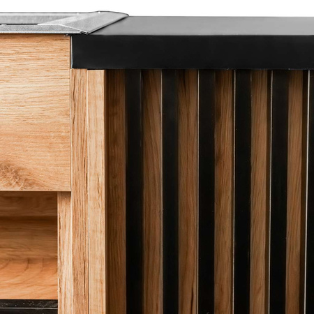 Lada sklepowa sprzedażowa impulsowa z taśmą automatyczną Mega-M H- 92 cm L- 250 cm G- 64 cm dąb kraft