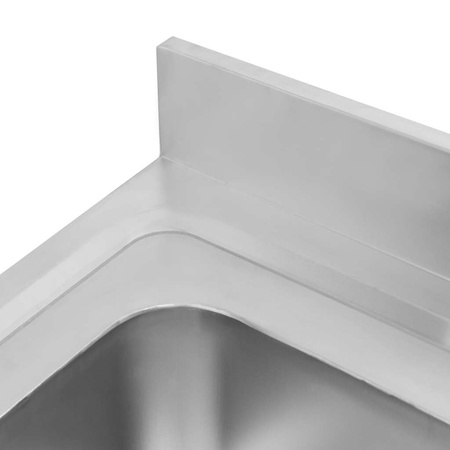 Zlew gastronomiczny jednokomorowy z maskownicą, półką i syfonem z rurą odpływową Mega-M 60x70x85 cm stal nierdzewna