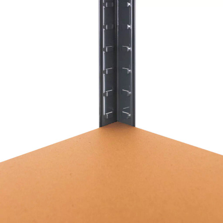 Regał magazynowy Mega-M Basic Plus H-180 cm L-150 cm G-45 cm 5 półek z MDF 6,8 mm (275kg) grafitowy/czerwony N