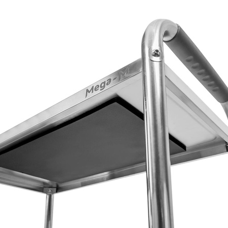 Wózek kelnerski ze stali nierdzewnej 3-półkowy Mega-M STANDARD S-85 cm G-45 cm H-90 cm N
