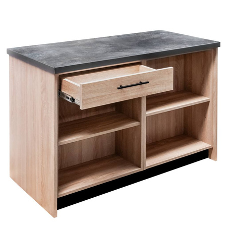 Lada sklepowa sprzedażowa impulsowa Mega-M H-90 cm L-125 cm G-60 cm dąb sonoma