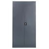 Szafa biurowa metalowa na dokumenty FURVERO pełne drzwi S-90 cm G-40 cm H-185 cm grafitowa