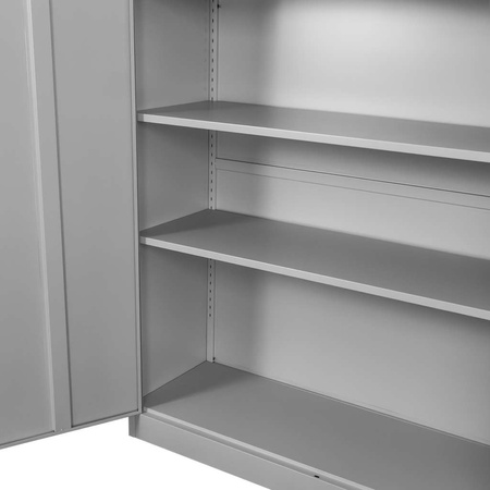 Szafa biurowa metalowa na dokumenty Mega-M pełne drzwi S-100 cm G-40 cm H-185 cm szara