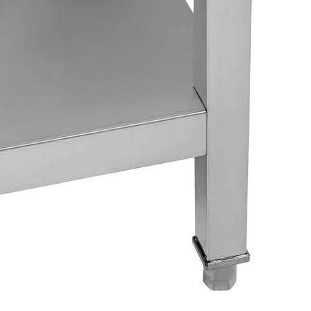 Stół gastronomiczny ze stali nierdzewnej przyścienny z półką i 3 szufladami Mega-M 150x70x85 cm