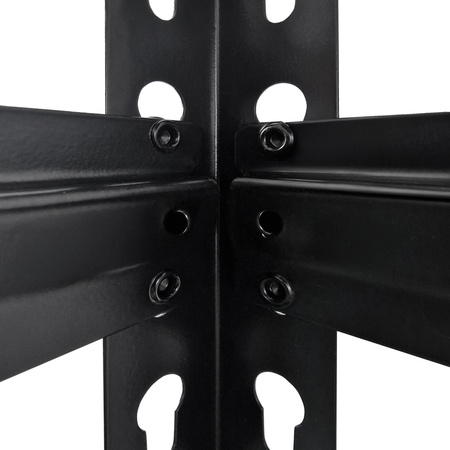 Regał magazynowy Mega-M PRO LOFT H-180 cm L-120 cm G-45 cm 5 półek z MDF 6.2 mm okleina drewno 275 kg czarny