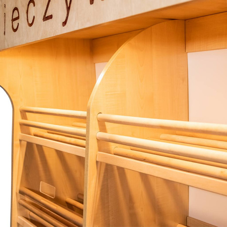 Regał na pieczywo Mega-M T H-200cm L-100cm G-50cm plexi oświetlenie LED dąb sonoma N