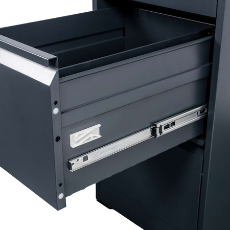 Szafka metalowa na dokumenty FURVERO W4S G/G kartotekowa 4 szuflady S-45 cm grafitowa