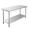 Stół ze stali nierdzewnej centralny z półką Mega-M STANDARD S-150 cm G-70 cm H-85 cm N