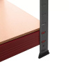 Regał magazynowy Mega-M Basic Plus H-180 cm L-150 cm G-45 cm 5 półek z MDF 6,8 mm (275kg) grafitowy/czerwony N