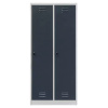Szafka ubraniowa BHP Mega-M J-80 2 drzwiowa szara/ grafitowy front  S-80 cm G-50 cm H-180 cm skręcana N
