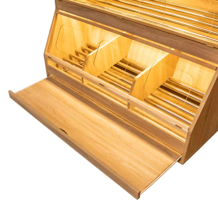 Regał na pieczywo H-180 cm L-125 cm G-60 cm plexi oświetlenie LED dąb amerykański