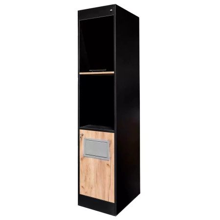 Regał na pieczywo Mega-M moduł akcesoria  H-205 cm L-45 cm G-58 cm czarny / dąb kraft N