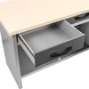 Stół warsztatowy z 6 szufladami 2 szafkami zamykanymi Mega-M HANDYMAN S-160 cm G-60 cm H-85 cm grafit