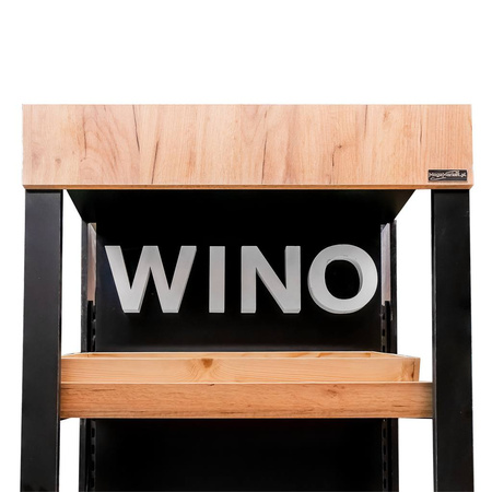 Regał na wino Mega-M H-205 cm L-86.5 cm G-58.5 cm czarny/dąb kraft